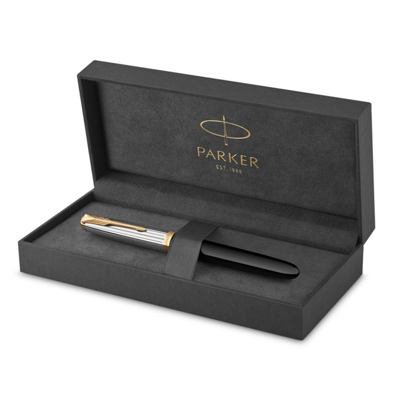 Bút máy Parker 51 Premium Black GT FP M GB 2169061 cổ điển